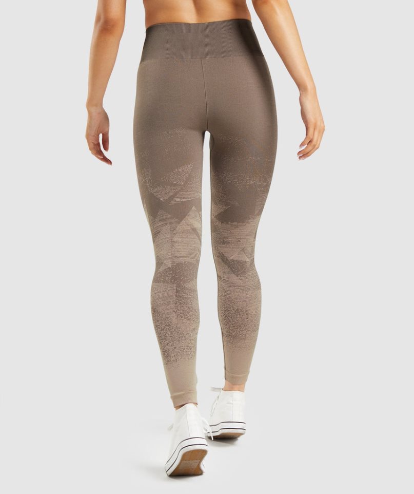 Women's Gymshark Adapt Ombre Seamless Leggings Brown | CA N73A50